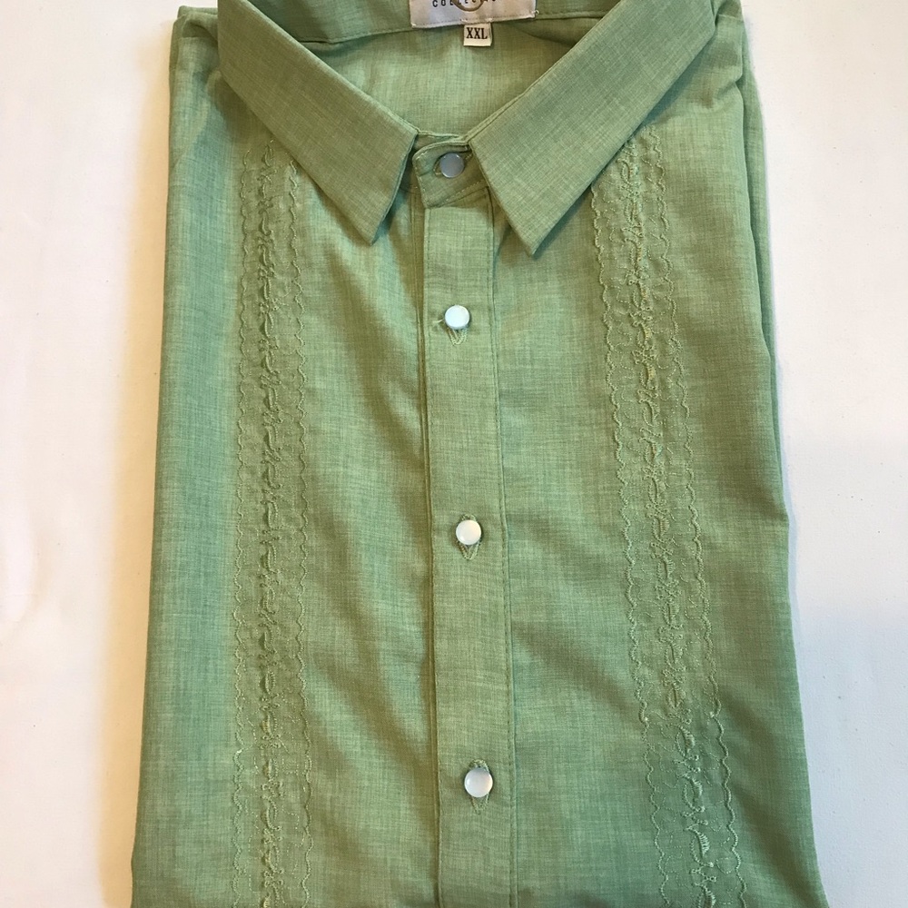 SALE❣️Celedon Green Hugo Polo Shirts Barong Tagalog with classic embroidery